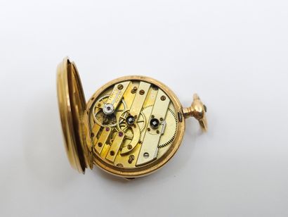 750° yellow gold collar WATCH, chased and...