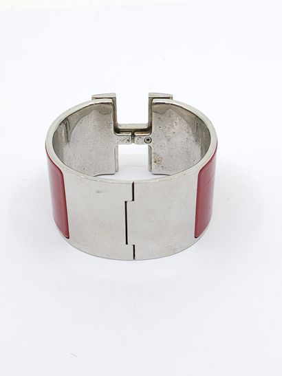 HERMES 
Click-clac bracelet in silver-plated...