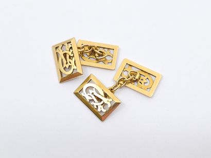 PAIR of cufflinks in 750° yellow gold
Weight:...