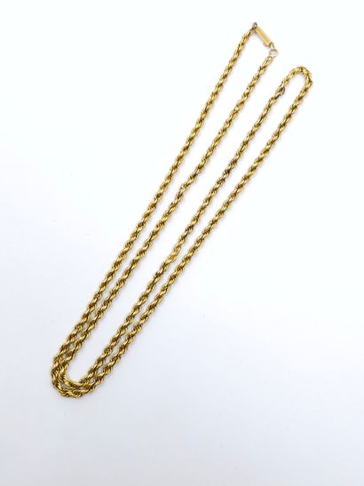 Yellow gold 750° twisted link SAUTOIR, ratchet...