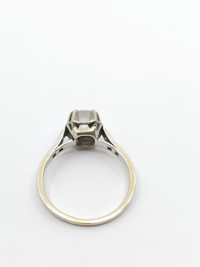 FRENCH WORK 
RING in 750° gold and platinum...