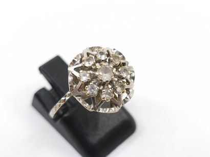 LOT of three 750° white gold rings set with...