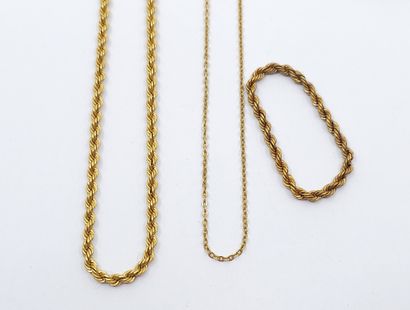 LOT of 750° gold including :
Two chains
A...