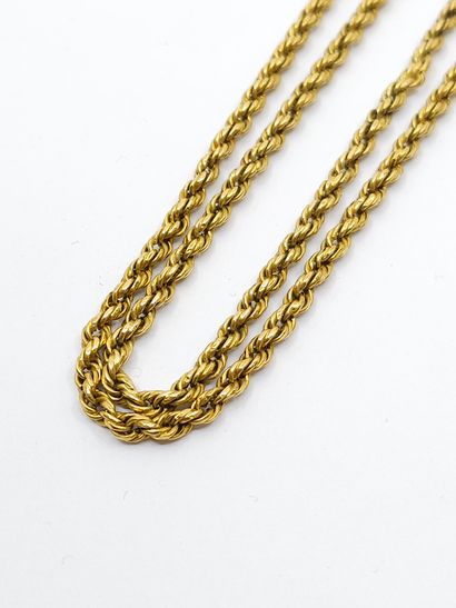 Yellow gold 750° twisted link SAUTOIR, ratchet...