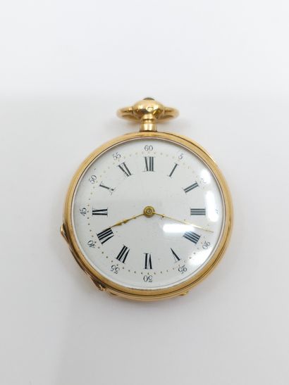 750° yellow gold collar WATCH, chased and...