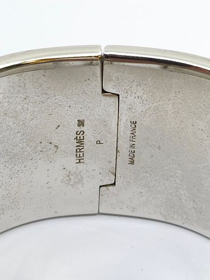 HERMES 
Click-clac bracelet in silver-plated...