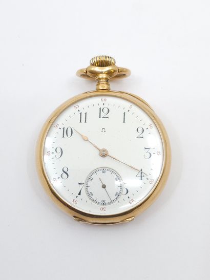 OMEGA
Pocket watch in 750° yellow gold 
Horse...