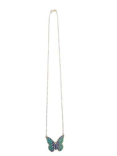 COLLAR in 375° yellow gold with butterfly...