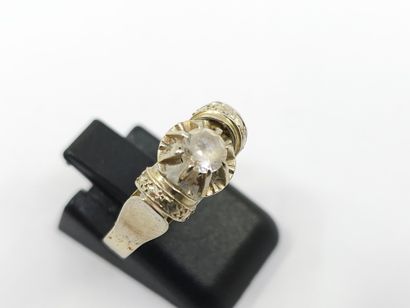 LOT of three 750° white gold rings set with...