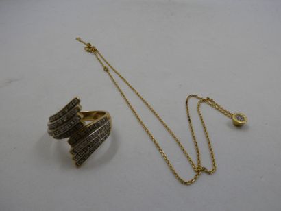 1 Ring 18kt gold and diamonds 6,81g 1 Necklace...