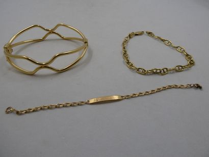 3 Bracelets Or 18kt 17,49g détériorés