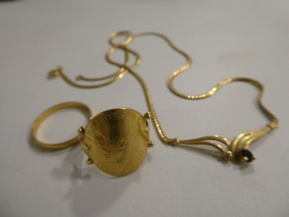 1 Ring 18kt Gold 4,65g 1 Necklace 18kt Gold...