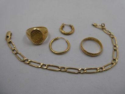 1 Bracelet 18kt Gold 3,86g 1 Ring 18kt Gold...