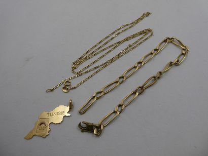 1 Bracelet 18kt Gold 16,78g 1 Chain 18kt...