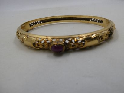 1 Bracelet 2-tone 18kt gold and stone 15...