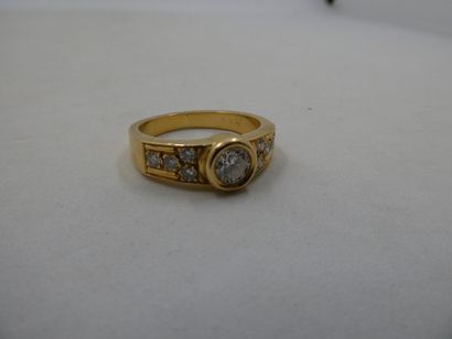 1 Bague Or 18kt et diamants 7,71g