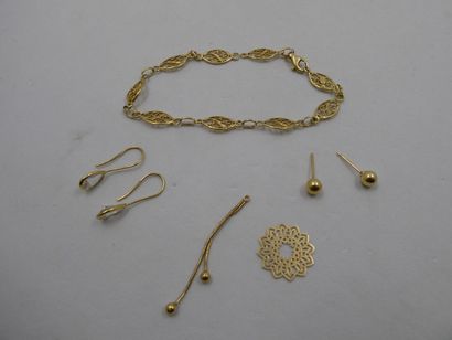 1 Bracelet Or 18kt 5,01g cassé 2 Débris Or...