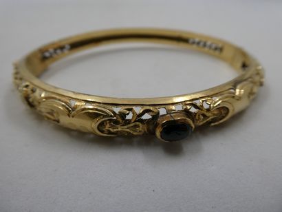 1 Bracelet 2-tone 18kt gold and stone 15...