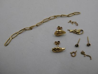 1 Paire boucles Or 18kt 1,39g détériorées...