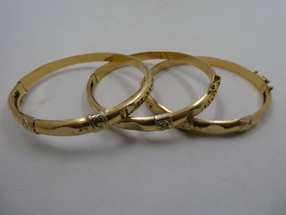 3 Bracelets 2-tone 18kt gold 39.15g