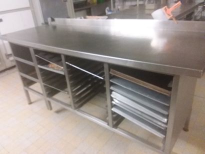table à dosseret en inox
table en inox