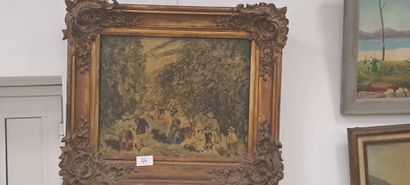 Huile sur toile encadrée représentant une...