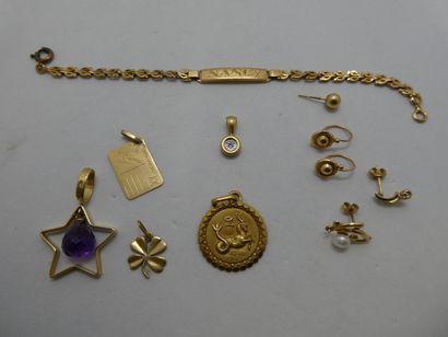 1 Bracelet Or 18kt 4,14g 5 Pendentifs Or...