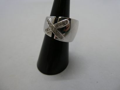 1 Bague Or gris 18kt et diamants 17,37g