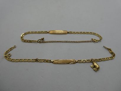 1 Bracelet Or 18kt et breloque Or 18kt 6,18g...