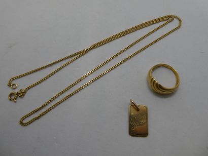 1 Bague Or 18kt 3,54g 1 Pendentif Or 18kt...
