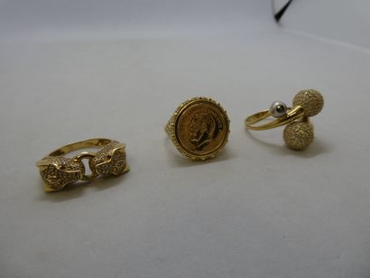 1 Bague Or 18kt et pierres 4,01g 1 Bague...