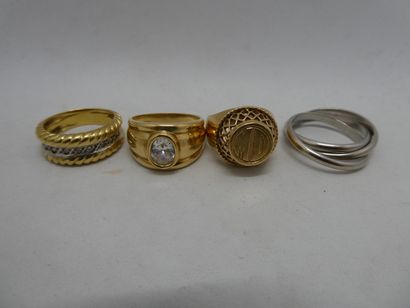 1 Bague Or 18kt 8,08g 1 Alliance Or gris...