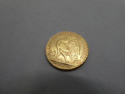 1 Pièce Or 900°/oo 6,45g de 20 francs 19...