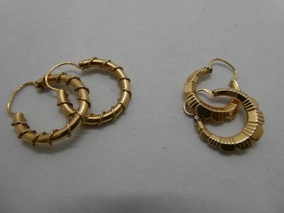 2 Paire boucles Or 18kt 4,63g