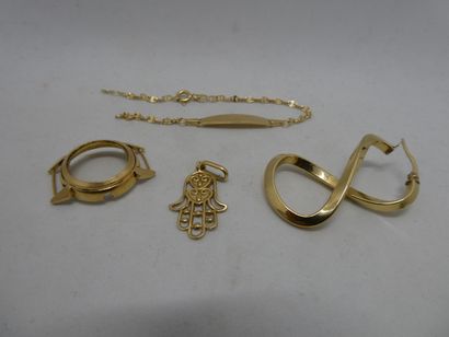 1 Bracelet Or 18kt 1,54g cassé 1 Pendentif...
