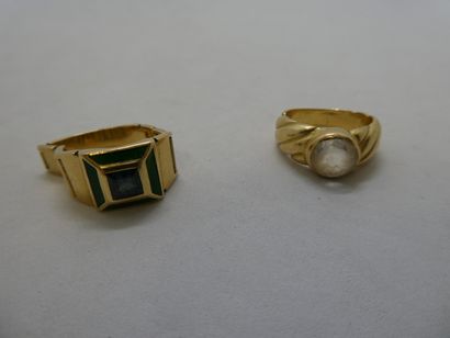 1 Bague Or 18kt pierre et divers 8,43g articulée...