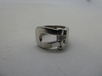 1 Bague Or gris 18kt et diamants 7,36g