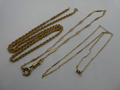 2 Colliers Or 18kt 18g 1 Chaîne Or 18kt 4,86g...