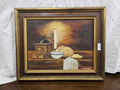 N. FABRE
Nature morte à la bougie et au moulin...