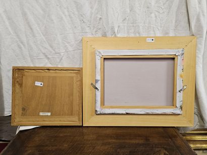 Réunion de deux oeuvres
Huile sur toile 
Une...