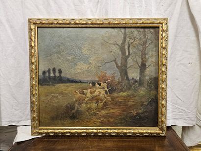 Anonyme
Chien de chasse
Huile sur toile encadrée
Signée...