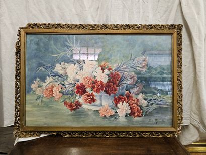 Louise REYNAUD 
Bouquet d'Œillets
Aquarelle/papier...