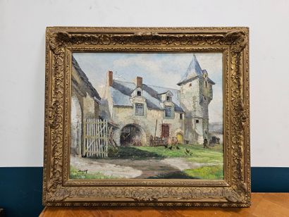 BOUVET 
Ferme
Huile sur toile encadrée, signée...