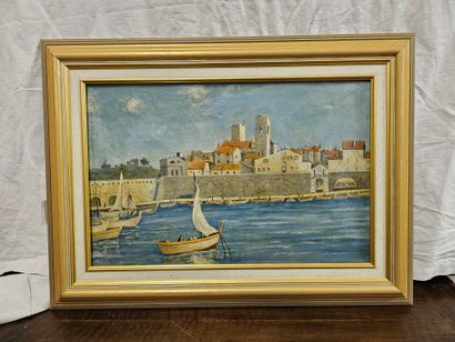 Hokin (?)
Paysage portuaire
Huile sur toile...
