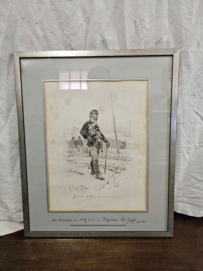 d'apres Alfred de Neuville 
Gravure en noir...
