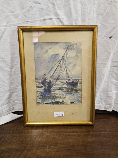 Ecole Française XXème siècle
Bateaux de pêche...