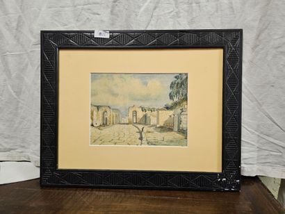 Anonyme
Ruines antiques
Aquarelle encadrée
Taces...