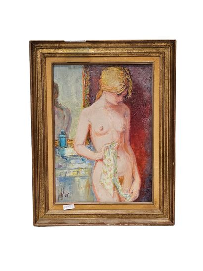 JOFFRIN 
femme nue au foulard 
Huile sur...