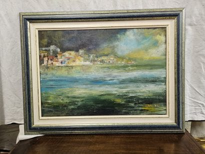 GARLAND Geneviève
Bord de mer,- 
Huile sur...