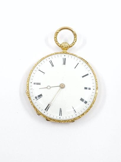 TRAVAIL Français 
Montre de poche en or jaune...